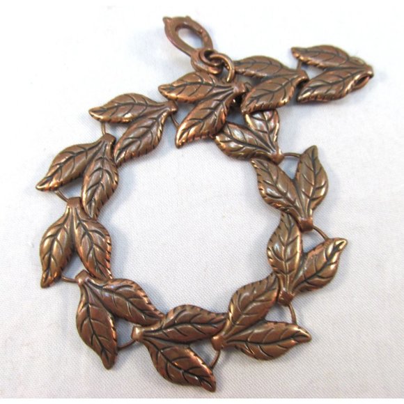 Vintage Southwestern Copper Leaf Link Bracelet - Picture 10 of 10